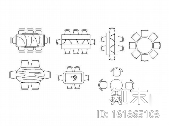 时尚现代餐桌CAD图块下载施工图下载【ID:161865103】