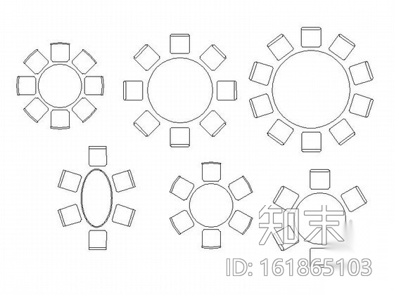 时尚现代餐桌CAD图块下载施工图下载【ID:161865103】