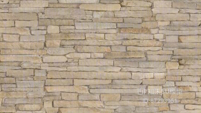 布切尔石湖的底部ledgestone薄石建筑镶板和全石砌体6x6原木SU模型下载【ID:87293951】