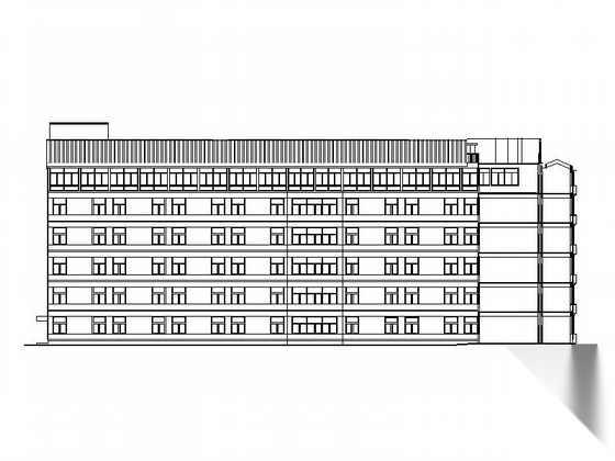 [湖南]某县人民医院六层住院楼建筑施工图（含效果图）cad施工图下载【ID:160722119】