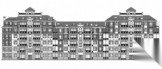 [顺德半岛]某楼盘现代六层洋房建筑施工图（欧式风格）cad施工图下载【ID:166325121】