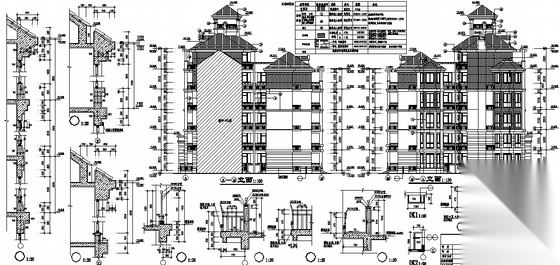 [顺德半岛]某楼盘现代六层洋房建筑施工图（欧式风格）cad施工图下载【ID:166325121】