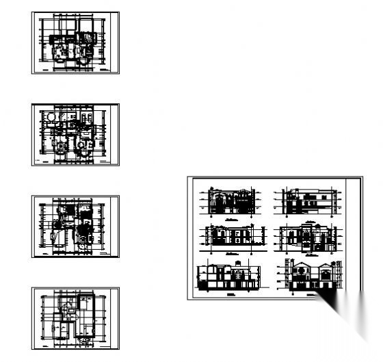 某三层别墅建筑设计方案图cad施工图下载【ID:149923134】