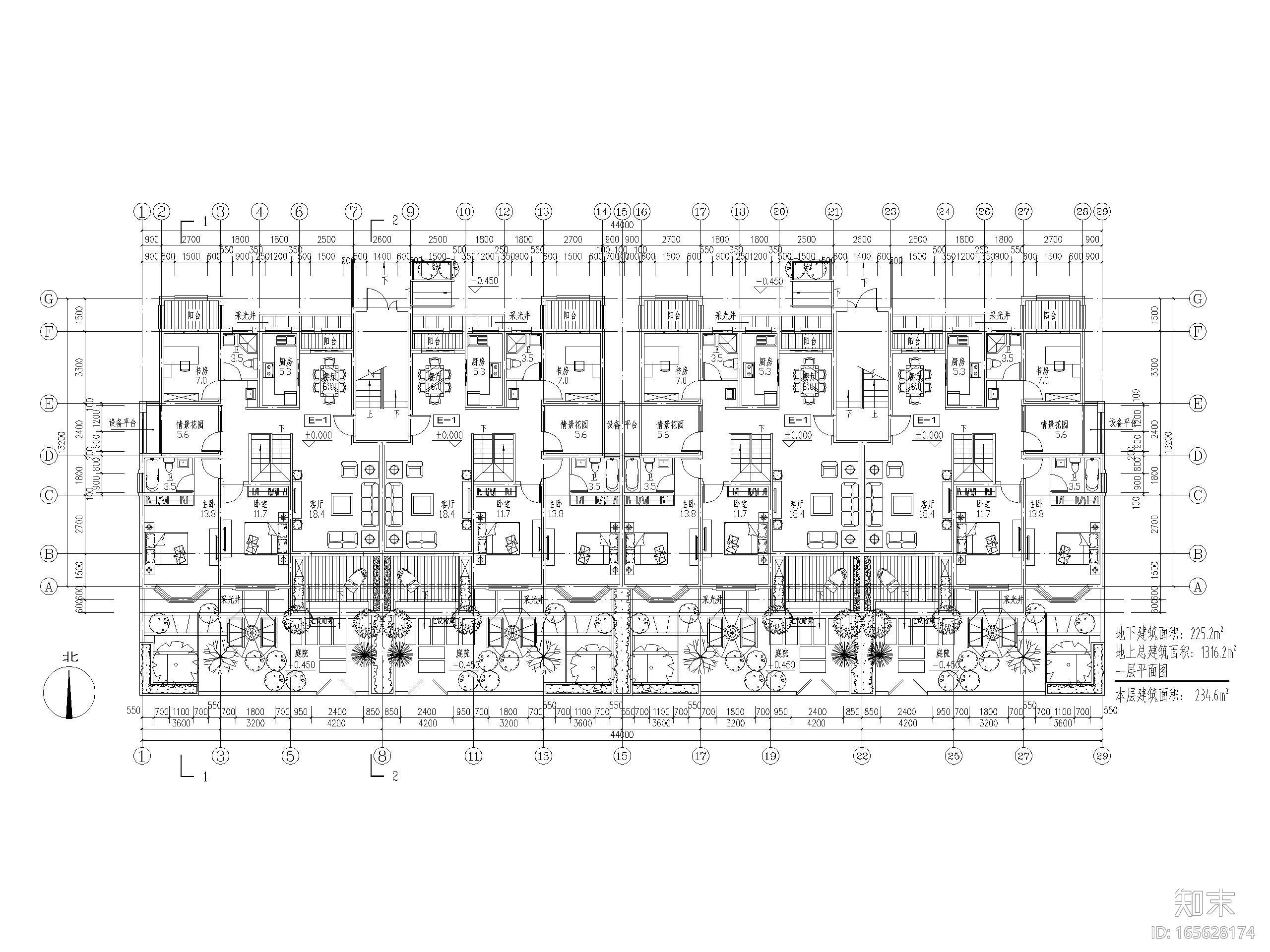 14套多层洋房平面户型设计（CAD）施工图下载【ID:165628174】