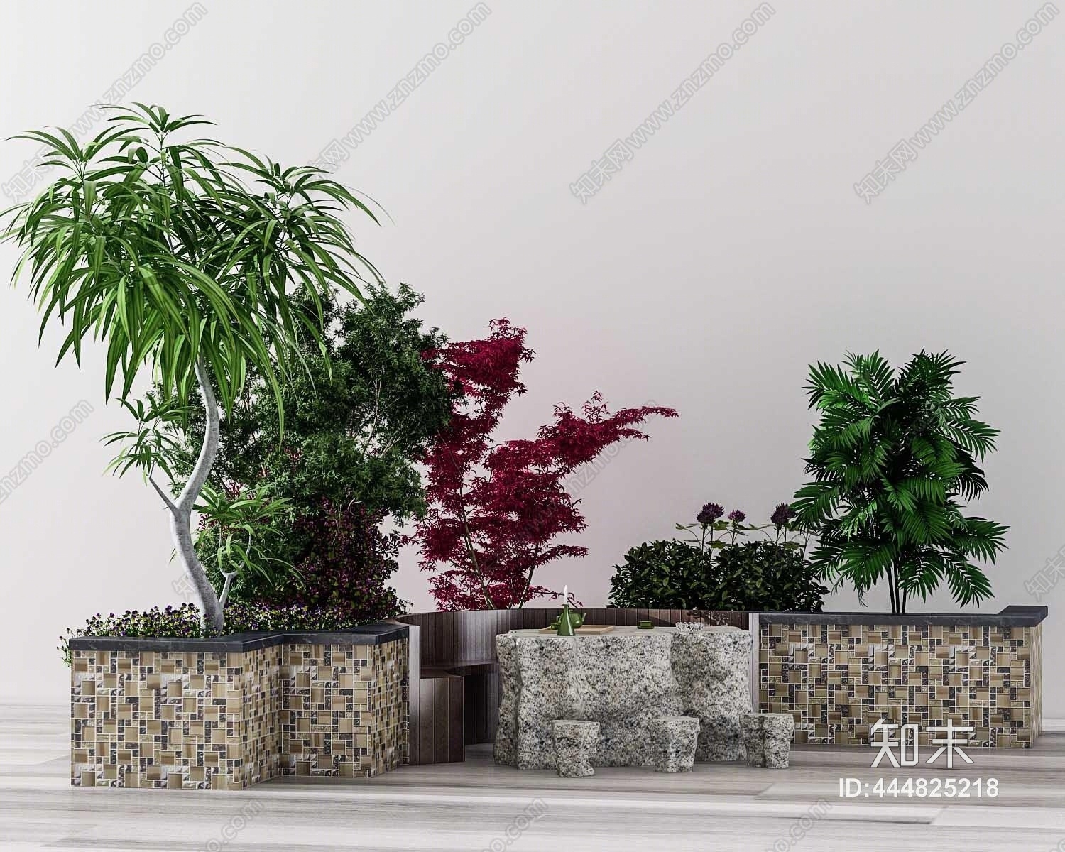 现代田园绿植组合3D模型下载【ID:444825218】