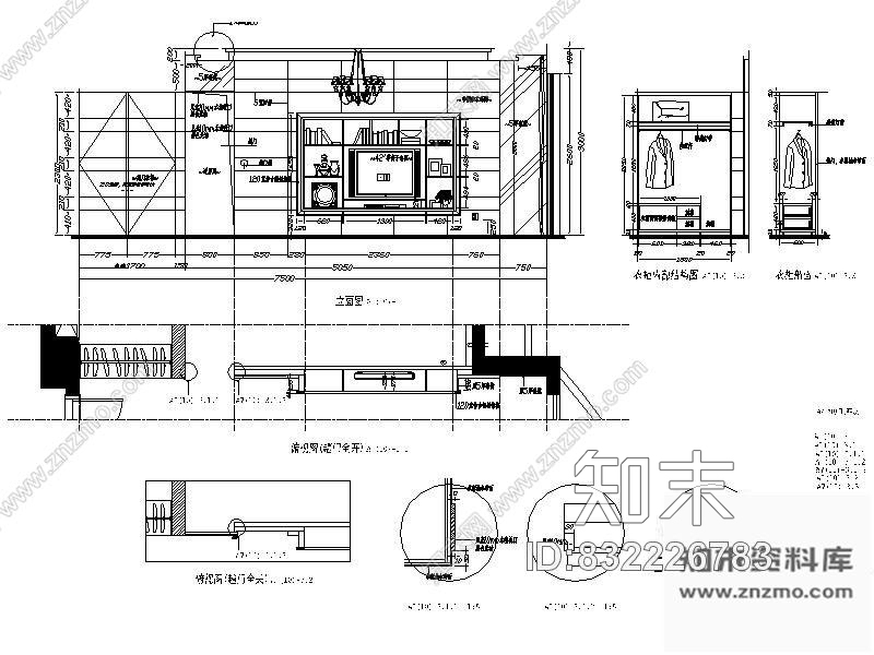 图块/节点豪华套房立面图cad施工图下载【ID:832226783】