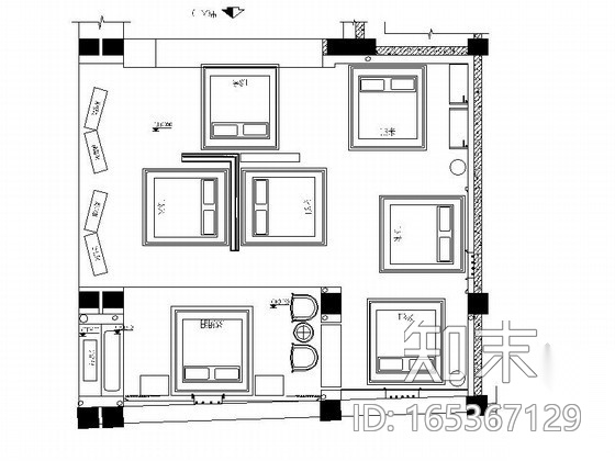 [福建]床垫系列家具专卖店室内装修图施工图下载【ID:165367129】