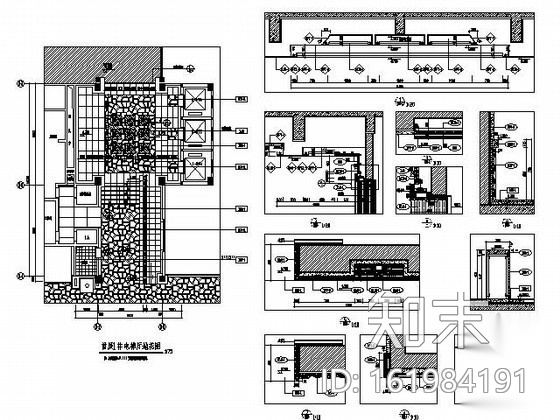 主题酒店首层电梯厅施工图cad施工图下载【ID:161984191】