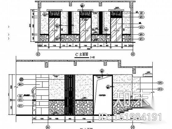 主题酒店首层电梯厅施工图cad施工图下载【ID:161984191】