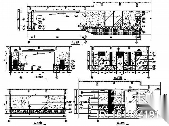 主题酒店首层电梯厅施工图cad施工图下载【ID:161984191】