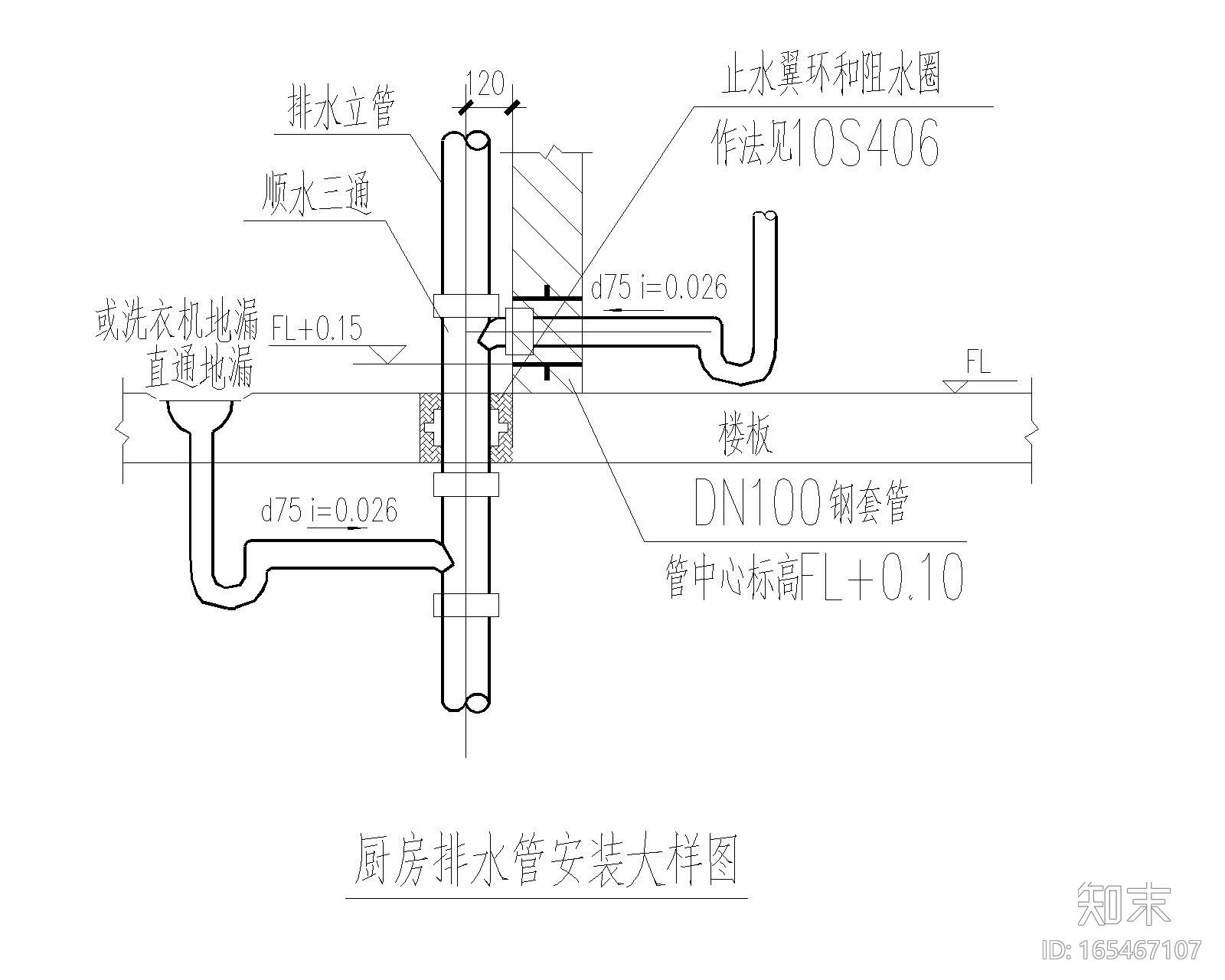 给排水大样图CADcad施工图下载【ID:165467107】