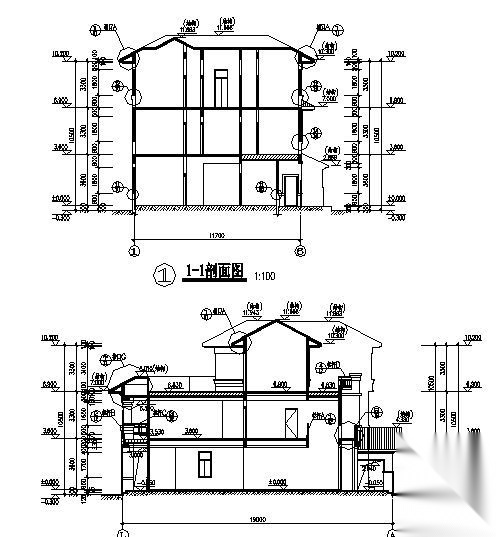 广东东莞三层别墅建筑结构施工图施工图下载【ID:149923151】