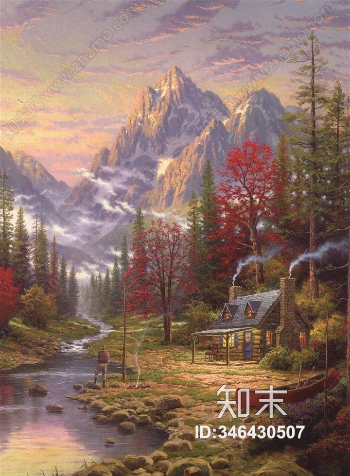 高清欧洲乡村油画装饰画贴图贴图下载【ID:346430507】