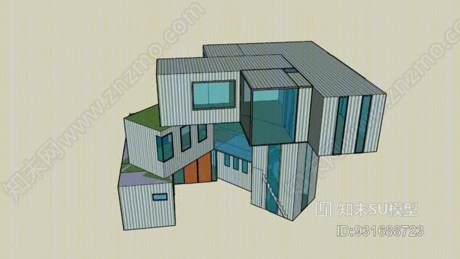 集装箱结构SU模型下载【ID:931688723】