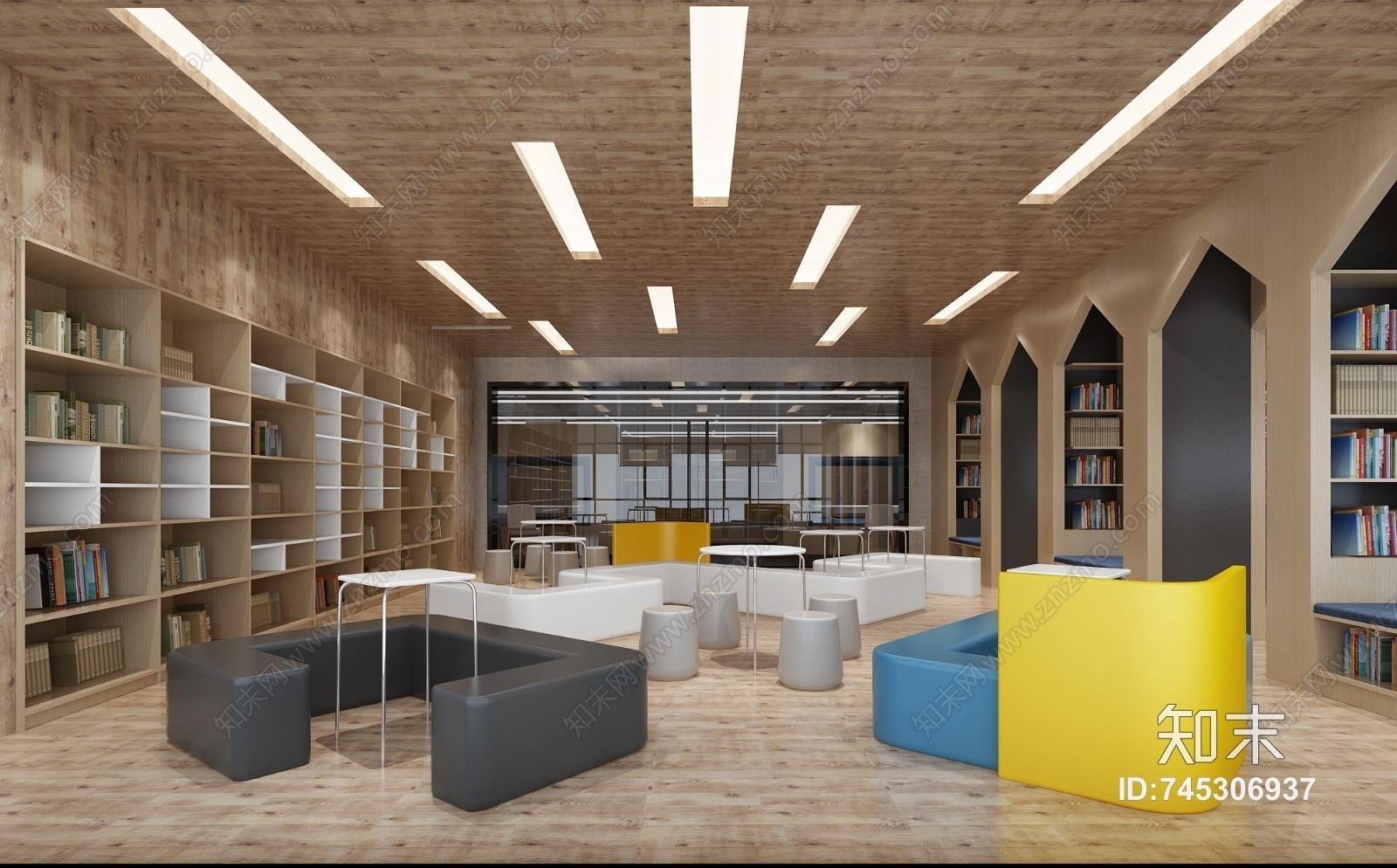 现代书店3D模型下载【ID:745306937】