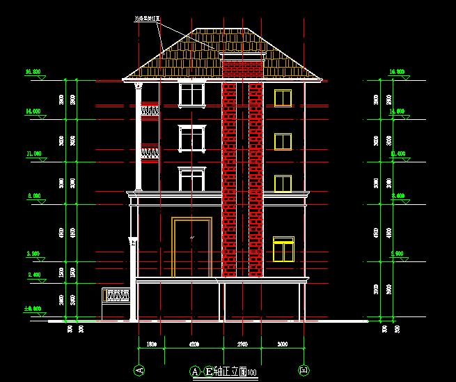 错层别墅建筑结构施工图cad施工图下载【ID:165604135】