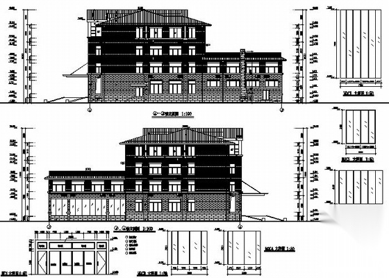 某四层办公楼建筑施工图cad施工图下载【ID:151402121】