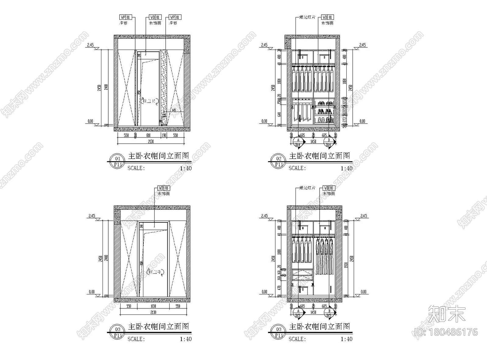 [广西]阳朔彰泰十里春风T4样板间施工图cad施工图下载【ID:180486176】