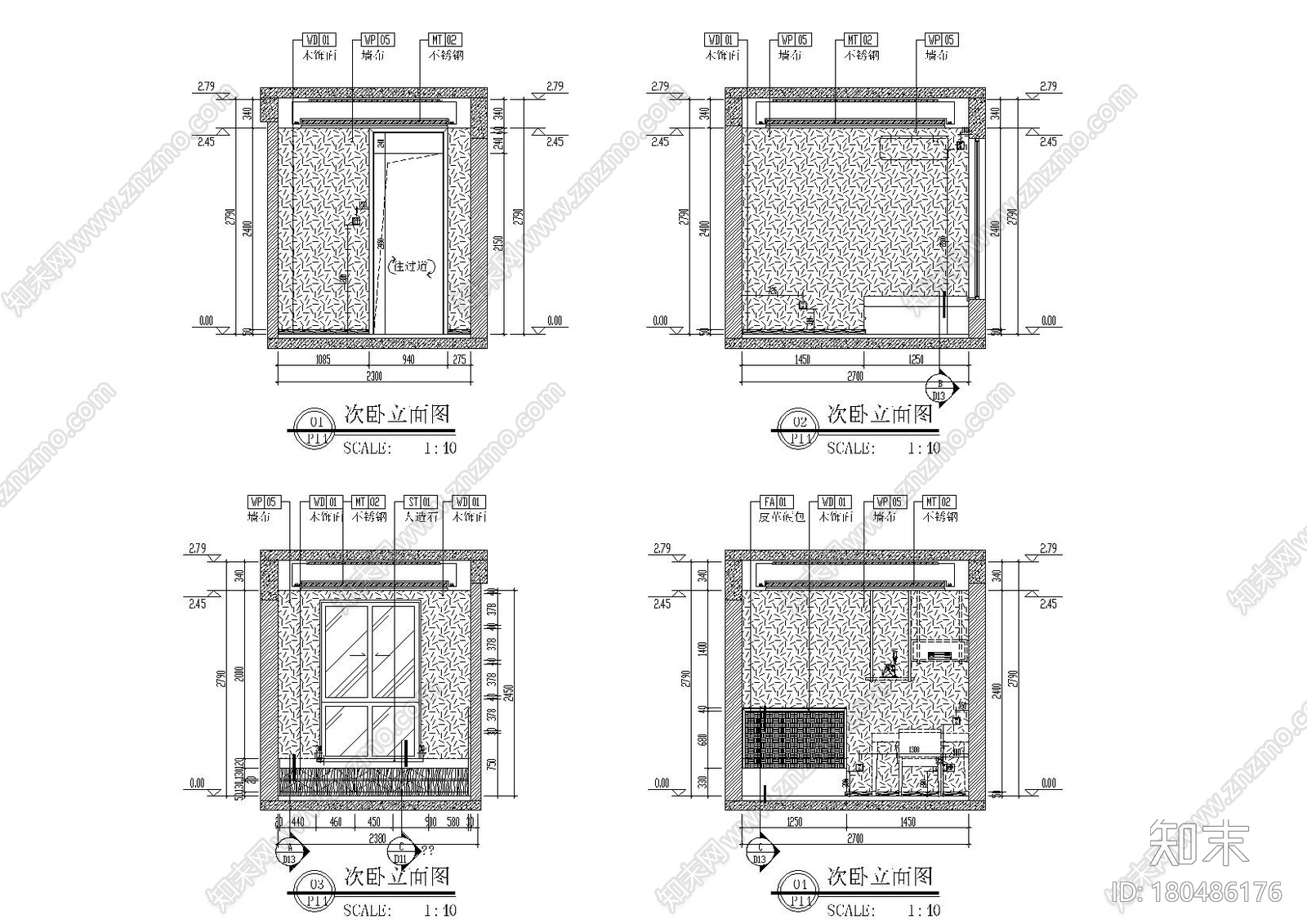 [广西]阳朔彰泰十里春风T4样板间施工图cad施工图下载【ID:180486176】