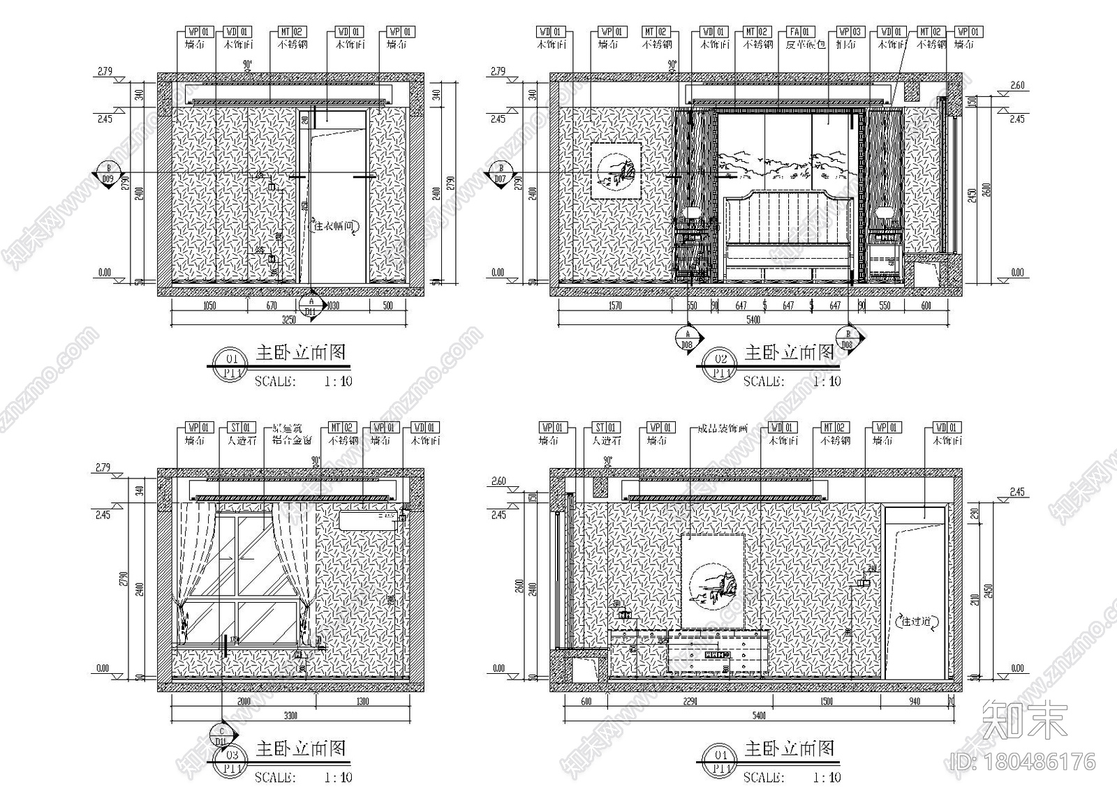 [广西]阳朔彰泰十里春风T4样板间施工图cad施工图下载【ID:180486176】