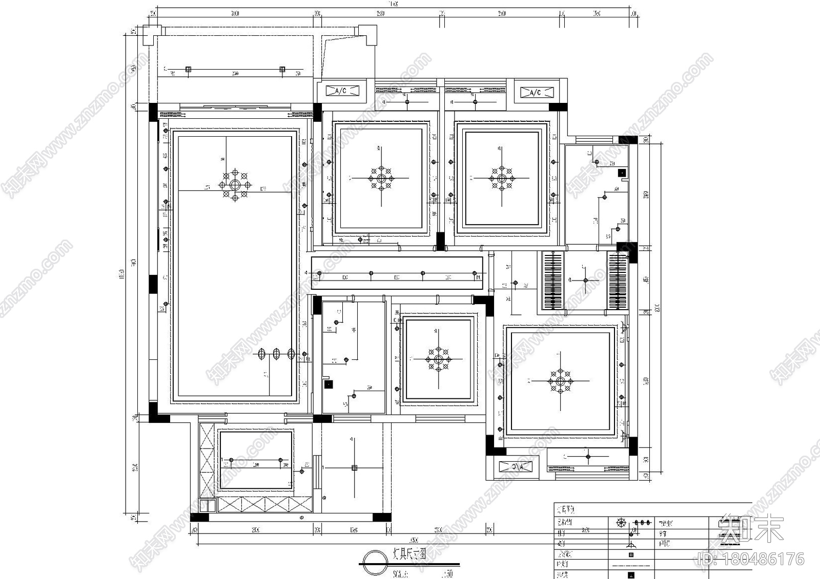 [广西]阳朔彰泰十里春风T4样板间施工图cad施工图下载【ID:180486176】