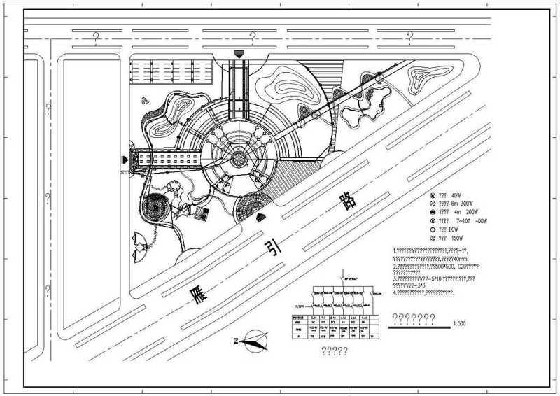 CAD深圳兰溪谷公园景观灯光平面布置图施工图下载【ID:149636127】
