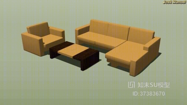 组合沙发SU模型下载【ID:417907104】