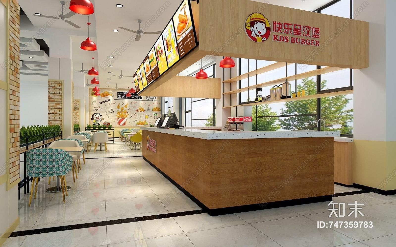 现代汉堡店3D模型下载【ID:747359783】