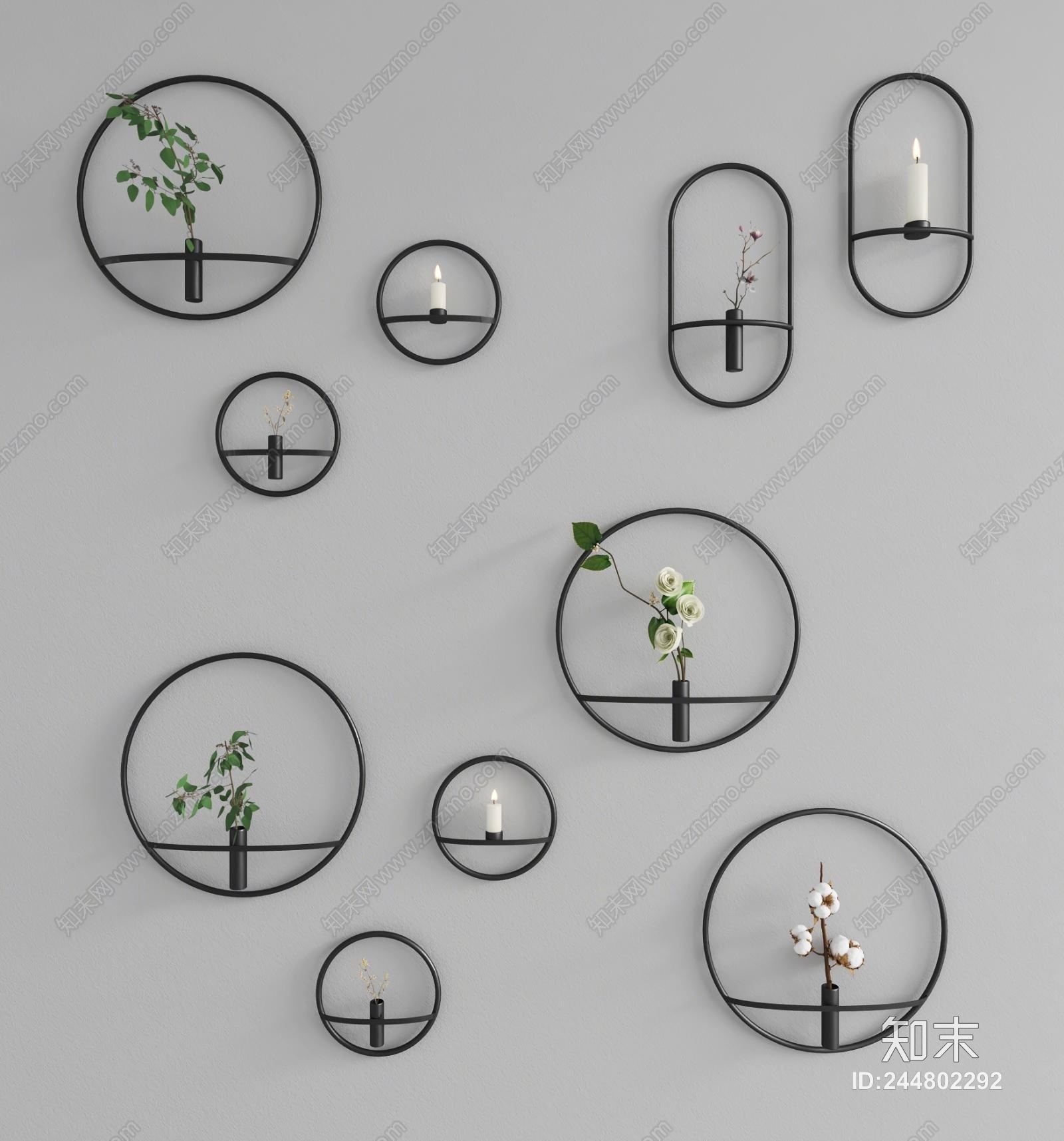 北欧墙面墙壁装饰品3D模型下载【ID:244802292】