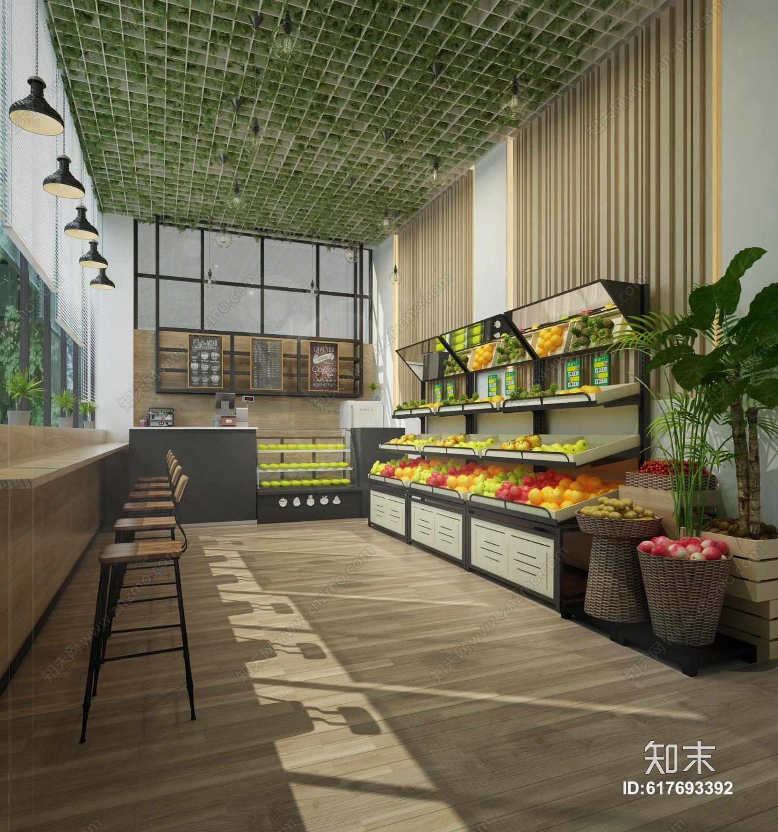 现代水果店3D模型下载【ID:617693392】