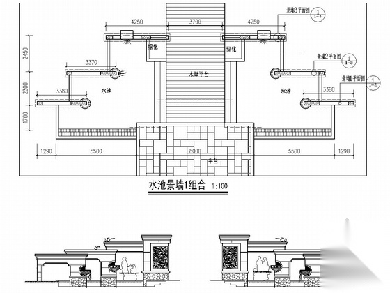 [江苏]城市综合楼前U型公园景观及商业街景观施工图cad施工图下载【ID:160718108】