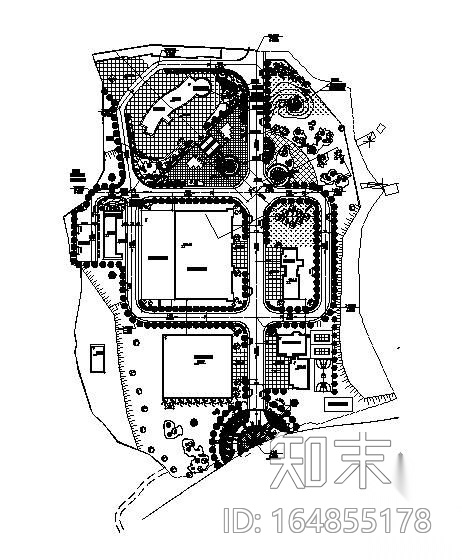 某工厂厂区景观规划平面图施工图下载【ID:164855178】
