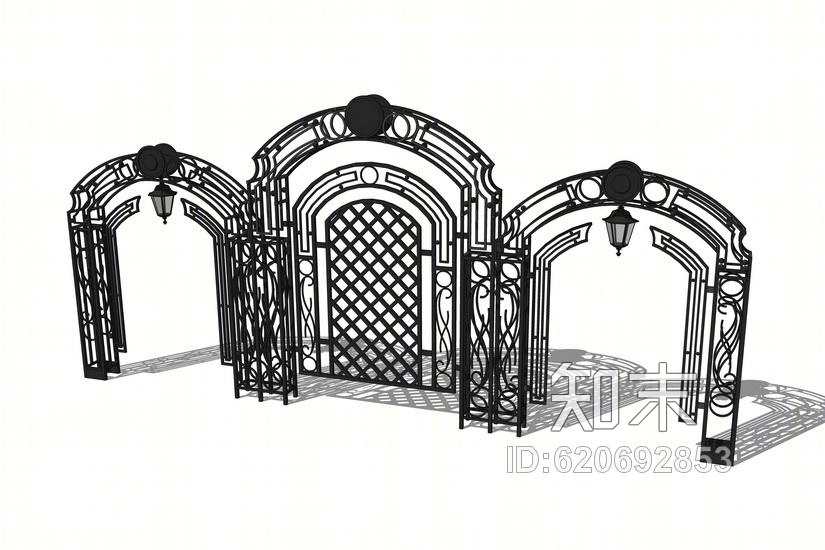 铁艺花架SU模型下载【ID:620692853】