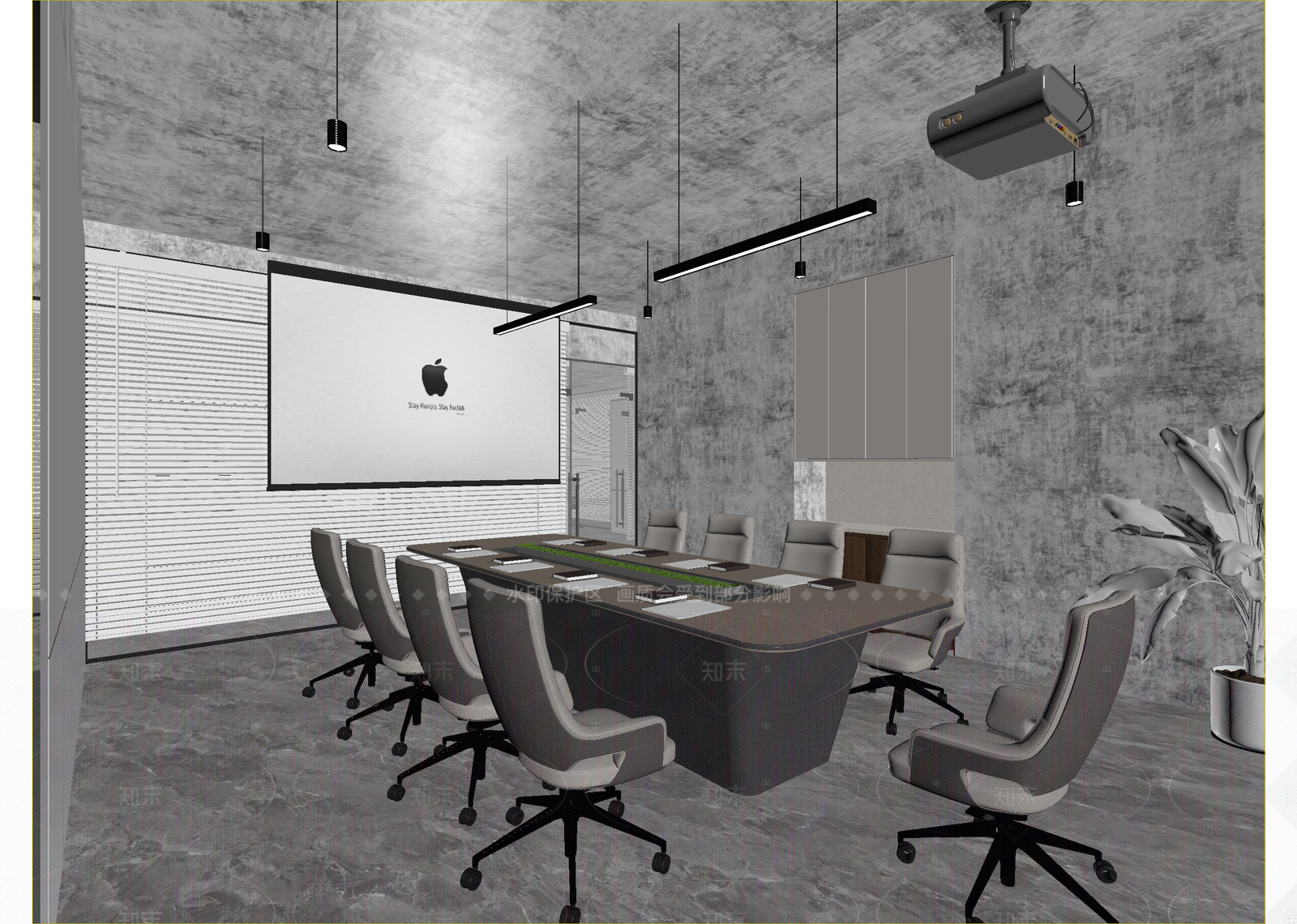 现代会议室3D模型下载【ID:1214927389】