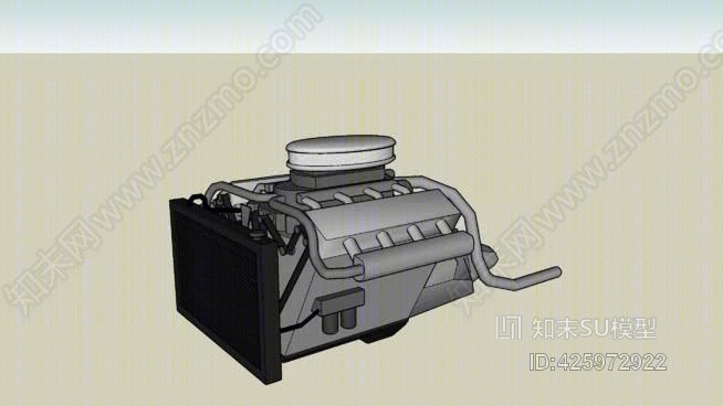 V8发动机SU模型下载【ID:425972922】