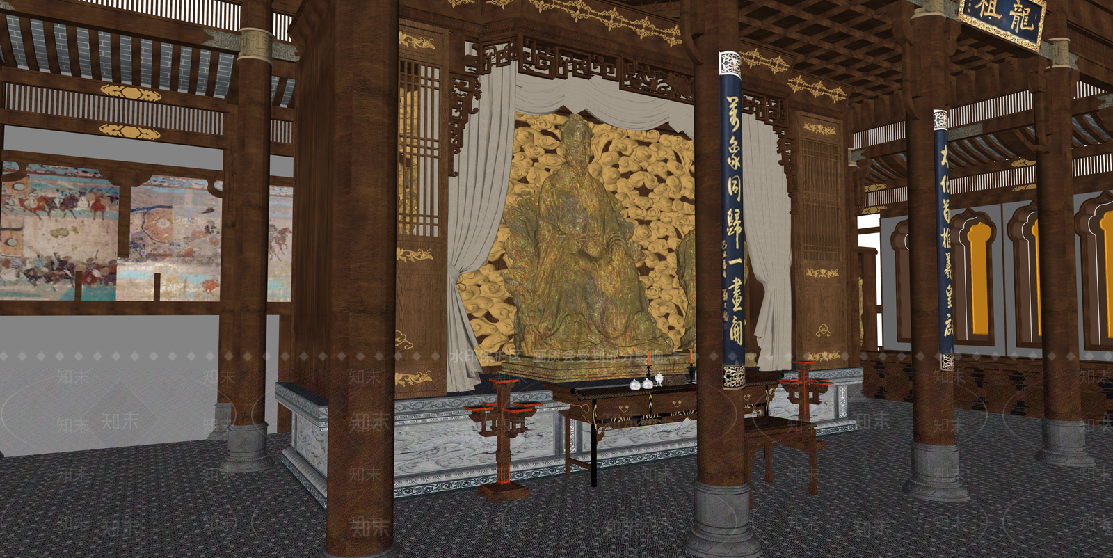 中式祠堂SU模型下载【ID:1215205210】