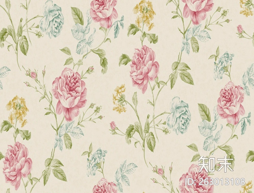 无缝花墙纸布贴图下载【ID:263013108】