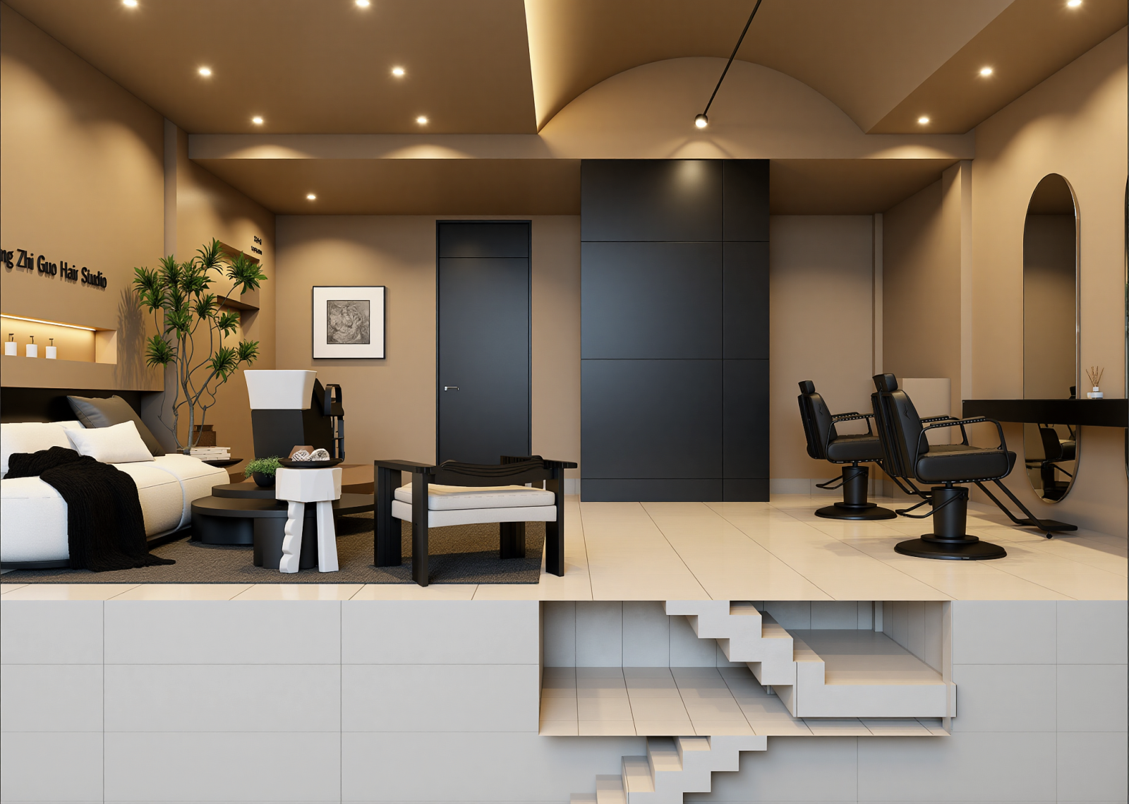 侘寂美发店3D模型下载【ID:1215174827】