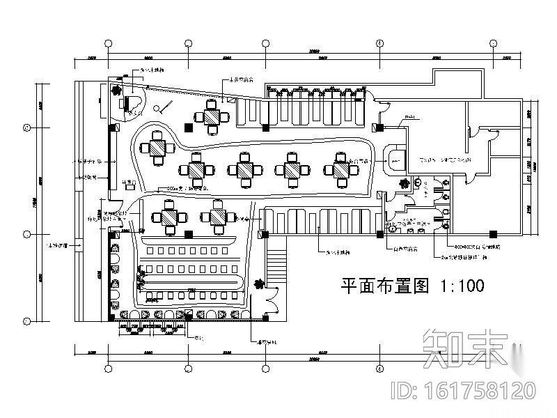 422㎡某西餐厅室内装修图（含效果）施工图下载【ID:161758120】