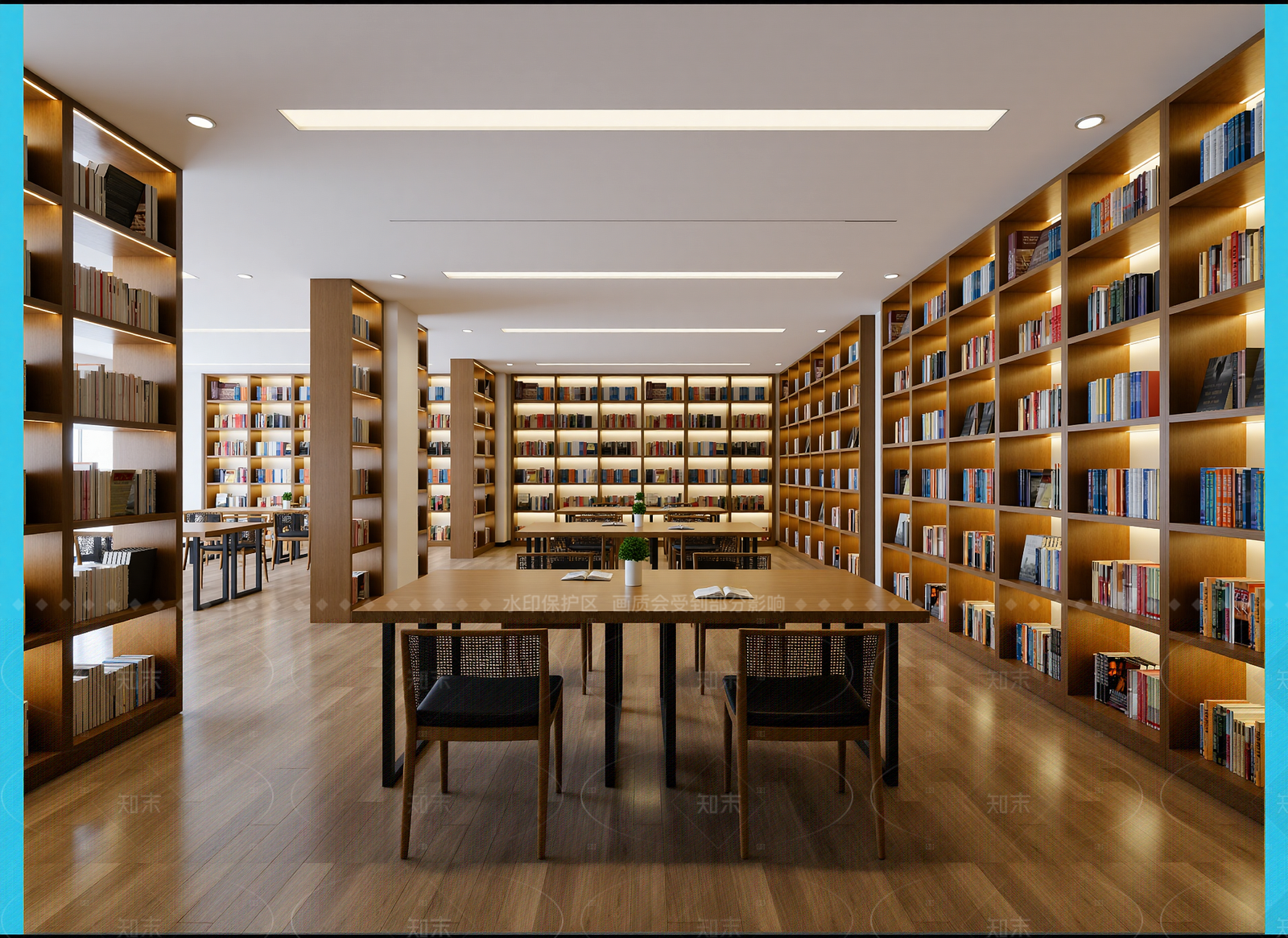 现代图书馆3D模型下载【ID:1214993514】