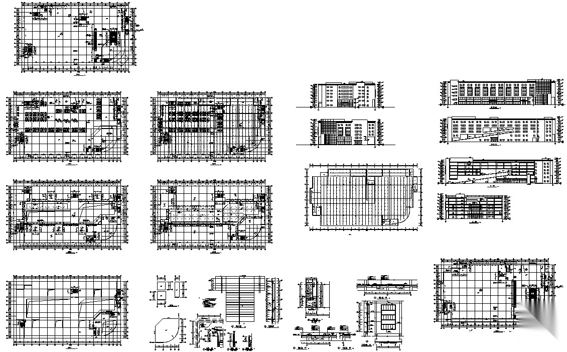 现代多层商业大厦建筑设计方案施工图CADcad施工图下载【ID:168313182】