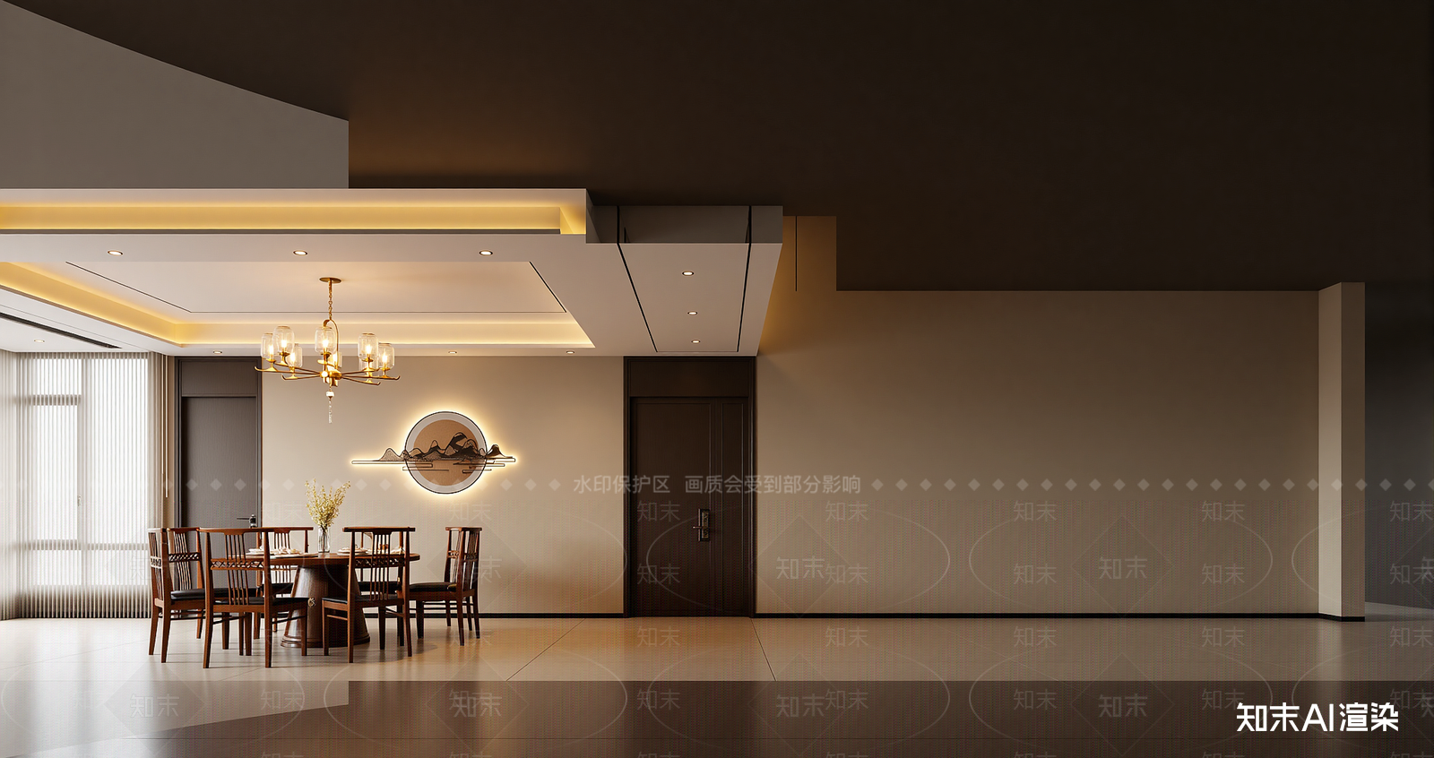 新中式家居餐厅3D模型下载【ID:1221673373】