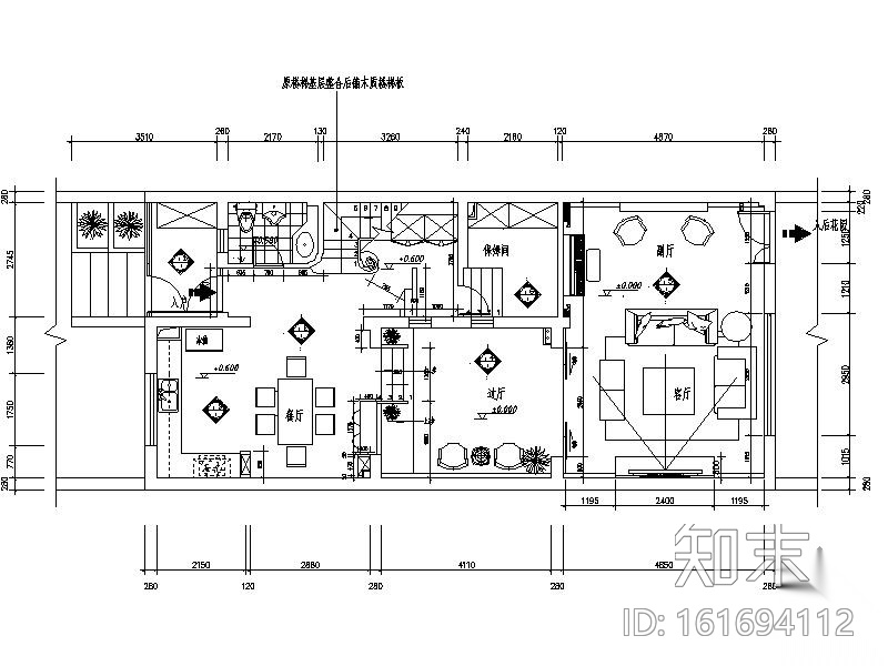 混搭三层连体别墅装修图施工图下载【ID:161694112】