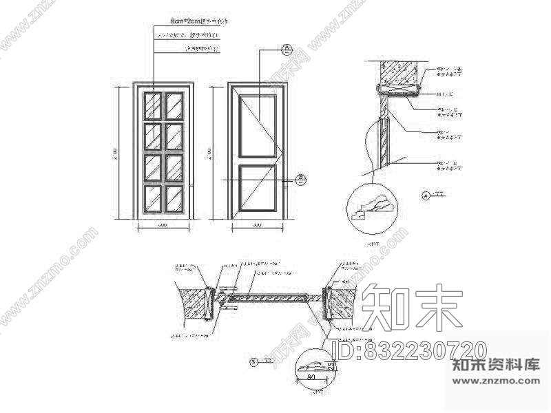 图块/节点欧式门详图cad施工图下载【ID:832230720】