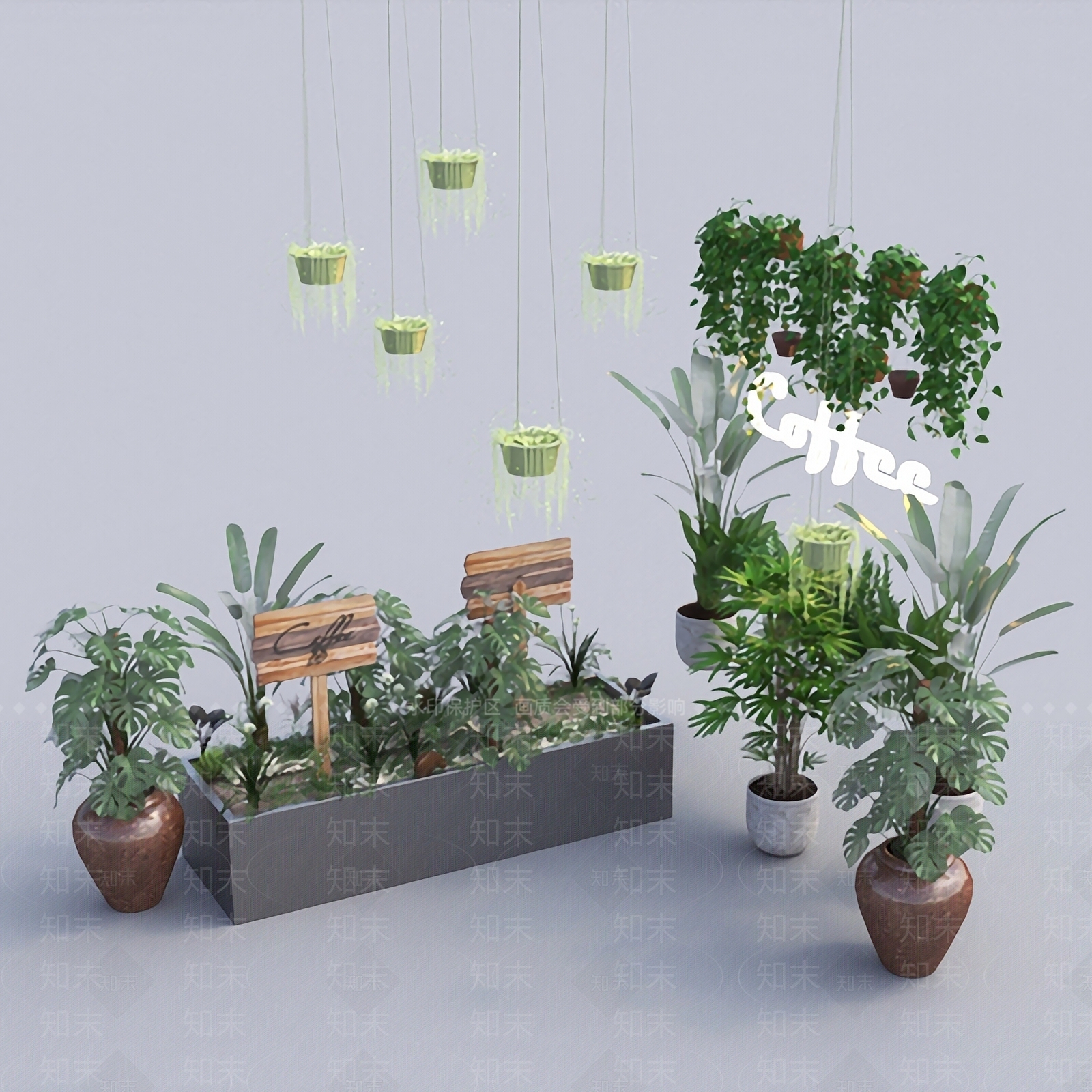 北欧简约绿植盆栽3D模型下载【ID:1125248807】