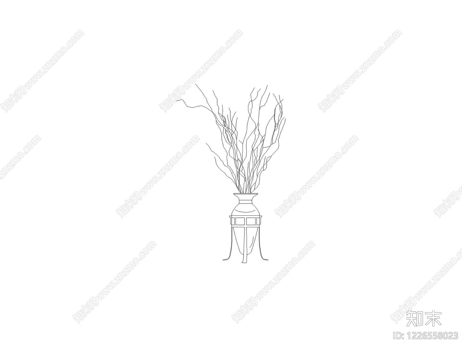 种绿植盆栽图块cad施工图下载【ID:1226558023】