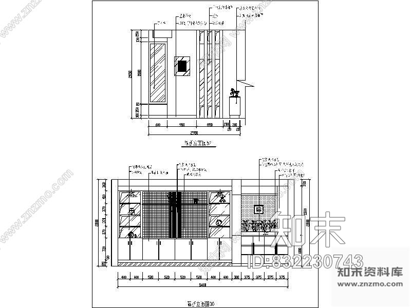 图块/节点玄关立面图cad施工图下载【ID:832230743】