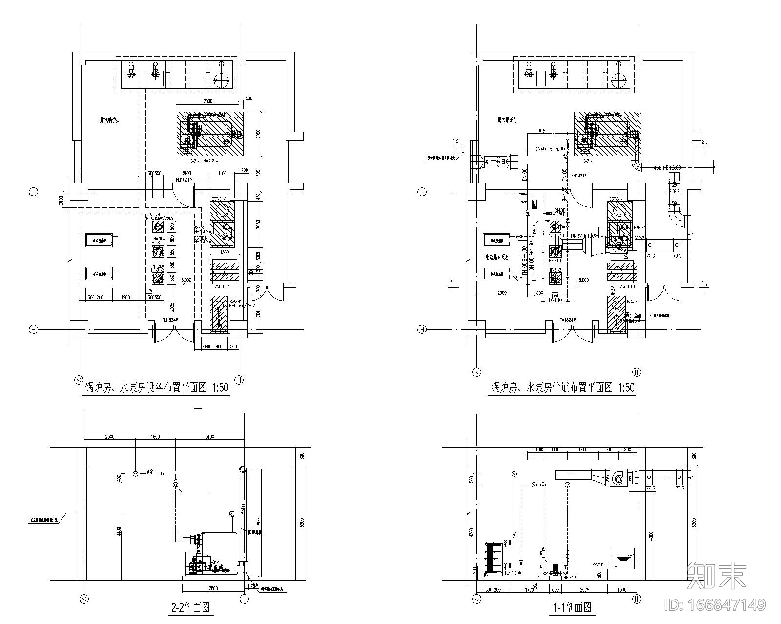 天水体育中心体育学校锅炉及换热站施工图cad施工图下载【ID:166847149】