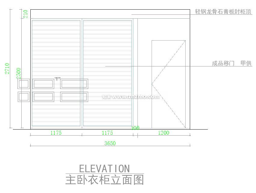 衣柜cad施工图下载【ID:177966120】