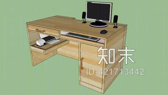 电脑桌SU模型下载【ID:421713442】